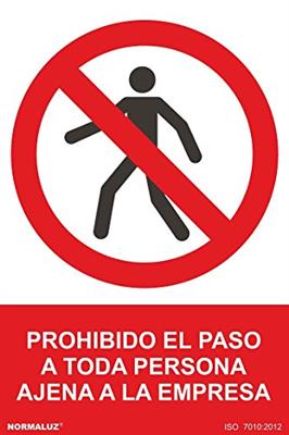 CARTEL PROHIBIDO PERSONA AJENA EMPR. 21X30 RD40019