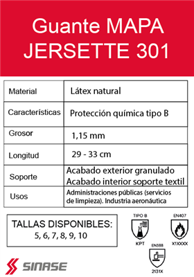 GUANTE MAPA JERSETTE 301 T-7