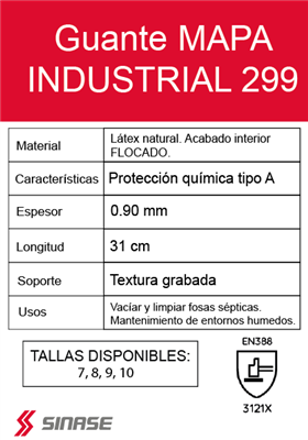 GUANTE MAPA INDUSTRIAL NARANJA 299 T-8