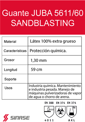 JUBA GUANTE 5611/60 SANDBLASTING LATEX GRUESO