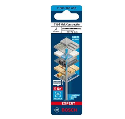 BOSCH 2.608.900.600 BROCA MULTIMATERIAL Ø3X40MM