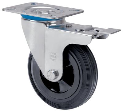 RUEDA ALEX 2-1153 Ø125MM GIRAT. FRENO 125KG GOMA