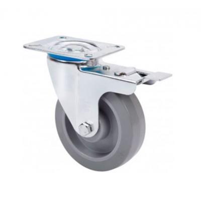 RUEDA ALEX 2-3761 Ø100 GIRAT. C/FRENO 170 KG GOMA