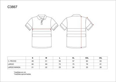 POLO A.V. M/CORTA C3867 MARINO/ROJO REFLEC. T-M