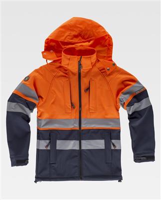 PARKA A.V. SOFTSHELL S9525 NARANJA/MARINO T-L
