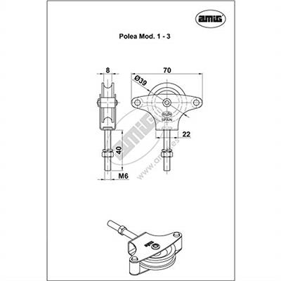 POLEA TENDEDOR METALICA MOD. 3 Ø40MM (719)