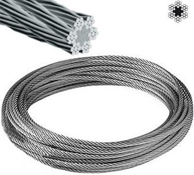 CABLE ACERO GALV. Ø2MM ROLLO 100M (6X7+1)