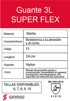 GUANTE 3L SUPER FLEX F T-9 (331001075)