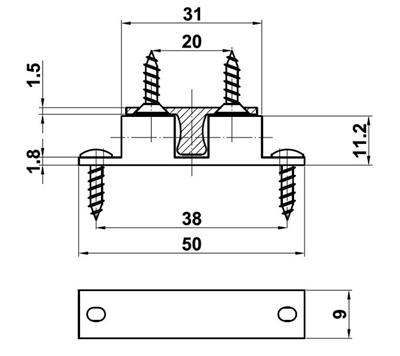 GOLPETE LATON CROMO BRI. 13 50MM (2UDS)(22214)