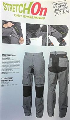 PANTALON ALGODON ISSA 8738D STRETCH ON AZUL T-XXL