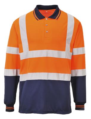 POLO A.V. M/LARGA S279 NARANJA/AZ. MARINO T-XL POR
