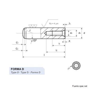 PASADOR CIL. DIN7979 Ø6X40MM