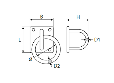 ASA FIJA CUADRADA  C/ANILLA INOX. Ø5MM 0067-8205
