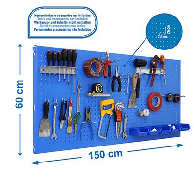 PANELCLICK AZUL + 22 GANCHOS + 8 ACCESORIOS