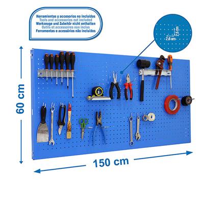 PANELCLICK AZUL + 14 GANCHOS + 3 ACCESORIOS