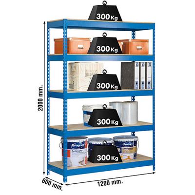 BRICOFORTE 1206-5 CHIPBOARD AZUL/MADERA