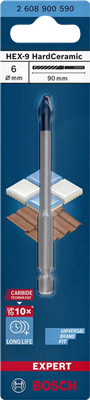 BOSCH BROCA HEX-9 HARDCERAMIC 6X90MM  