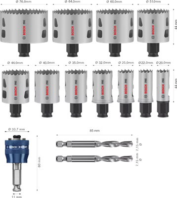 BOSCH SET PRO CORONA MULTIMATERIAL (14Uds)