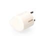 CLAVIJA 2P+T, 16A 250V SALIDA 90° BLANCA (R40006)