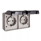 BASE FIJA ESTANCA DOBLE 2P+T 16A 250V IP44(R64035)