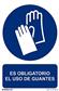 SEÑAL ADHESIVA OBLIGAT.USO GUANTES 10X15CM RD26603