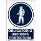 SEÑAL ADHESIVA OBLIGAT. USO ROPA PROT. 7X11CM