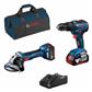 BOSCH COMBO TALADRO+AMOLADORA 18V+2 BAT 4.0